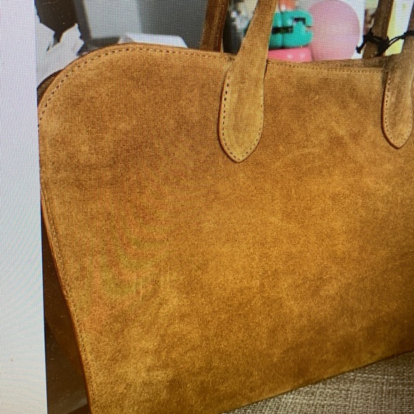 NEW Claudia Firenze TikTok Viral The Row Margaux Suede Camel bag SHOULDER STRAP - Picture 3 of 4